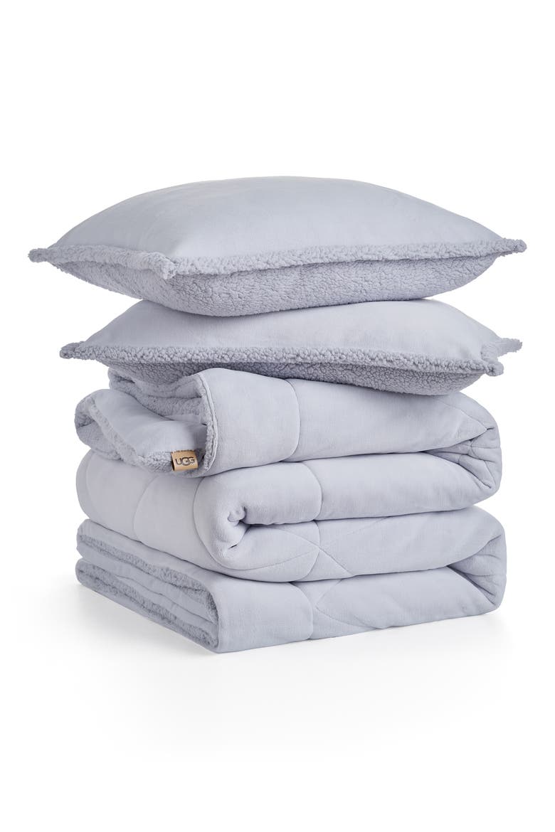 Avery Faux Shearling Comforter & Shams Set, Main, color, LILAC HINT