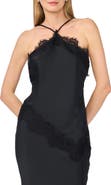 Parker Satin Lace Asymmetric Halter Top