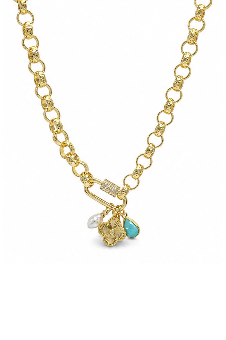 Gemstone Charm Necklace, Main, color, GOLD