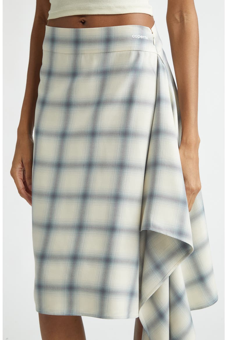Check Zero Waste Asymmetric Skirt, Alternate, color, BLUE CHECK BLU