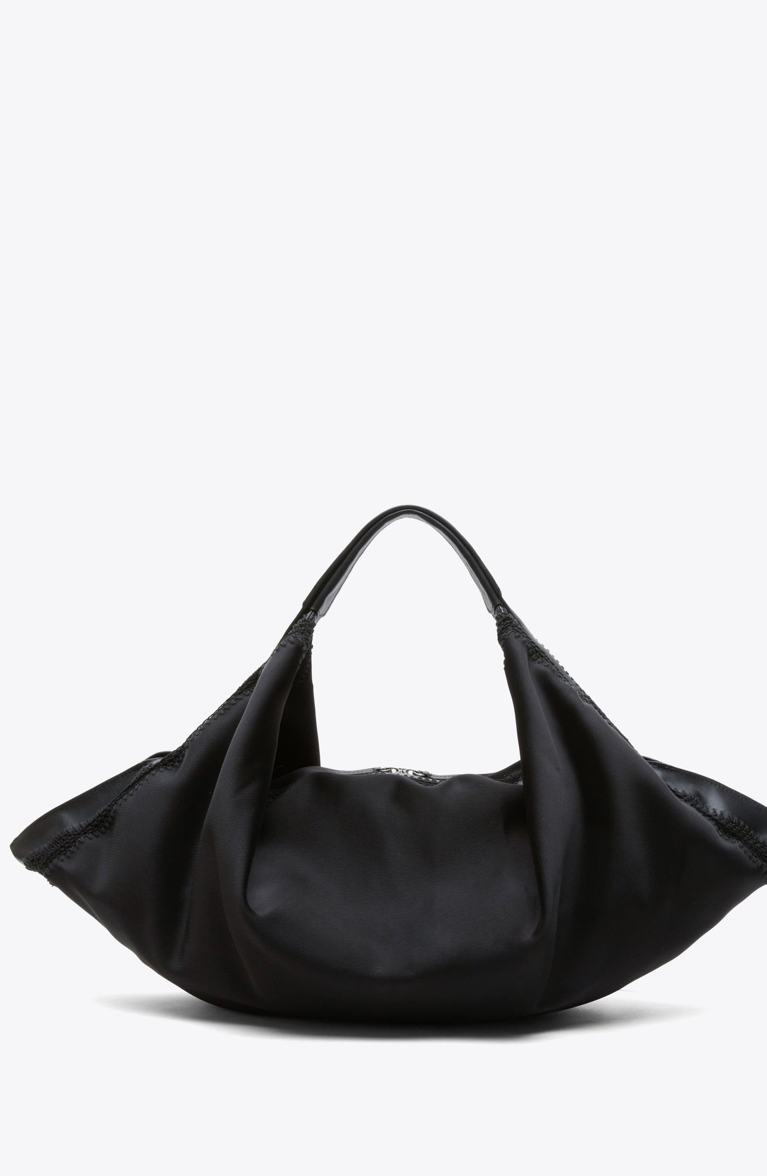 3.1 Phillip Lim Luna Structured Satin Medium Bag, Alternate, color, Black