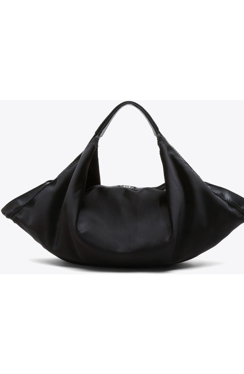 3.1 Phillip Lim Luna Structured Satin Medium Bag, Alternate, color, Black