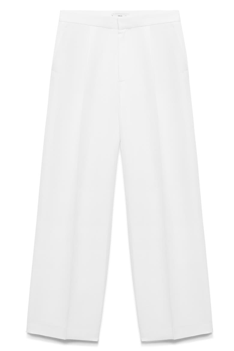 Pleated Straight Leg Pants, Alternate, color, WHITE
