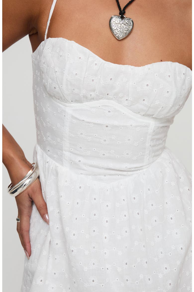 McKilah Eyelet Cotton Minidress, Alternate, color, WHITE