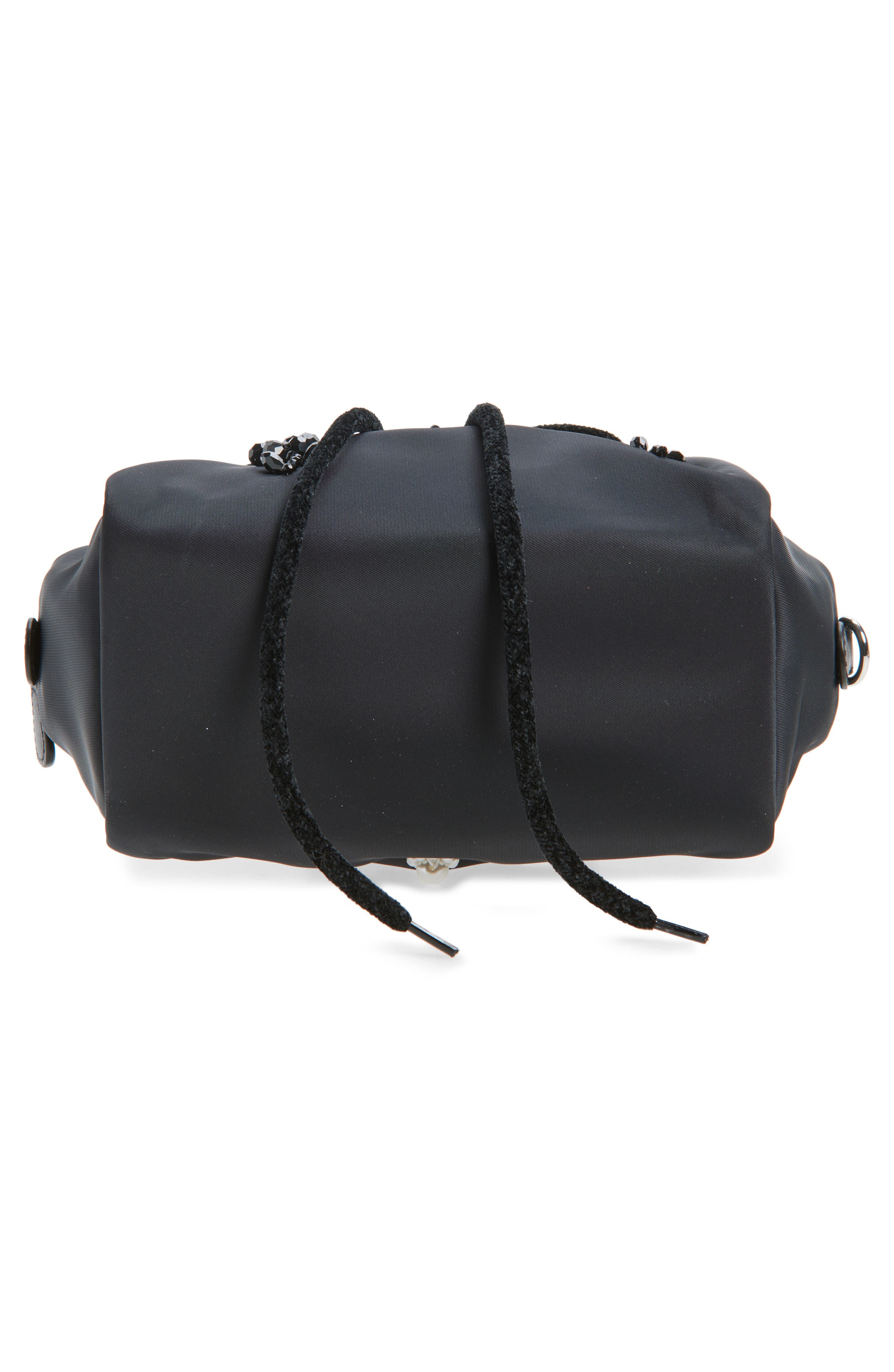 Simone Rocha Mini Embellished Pleated Top Handle Bag, Alternate, color, Black/ Black/ Jet