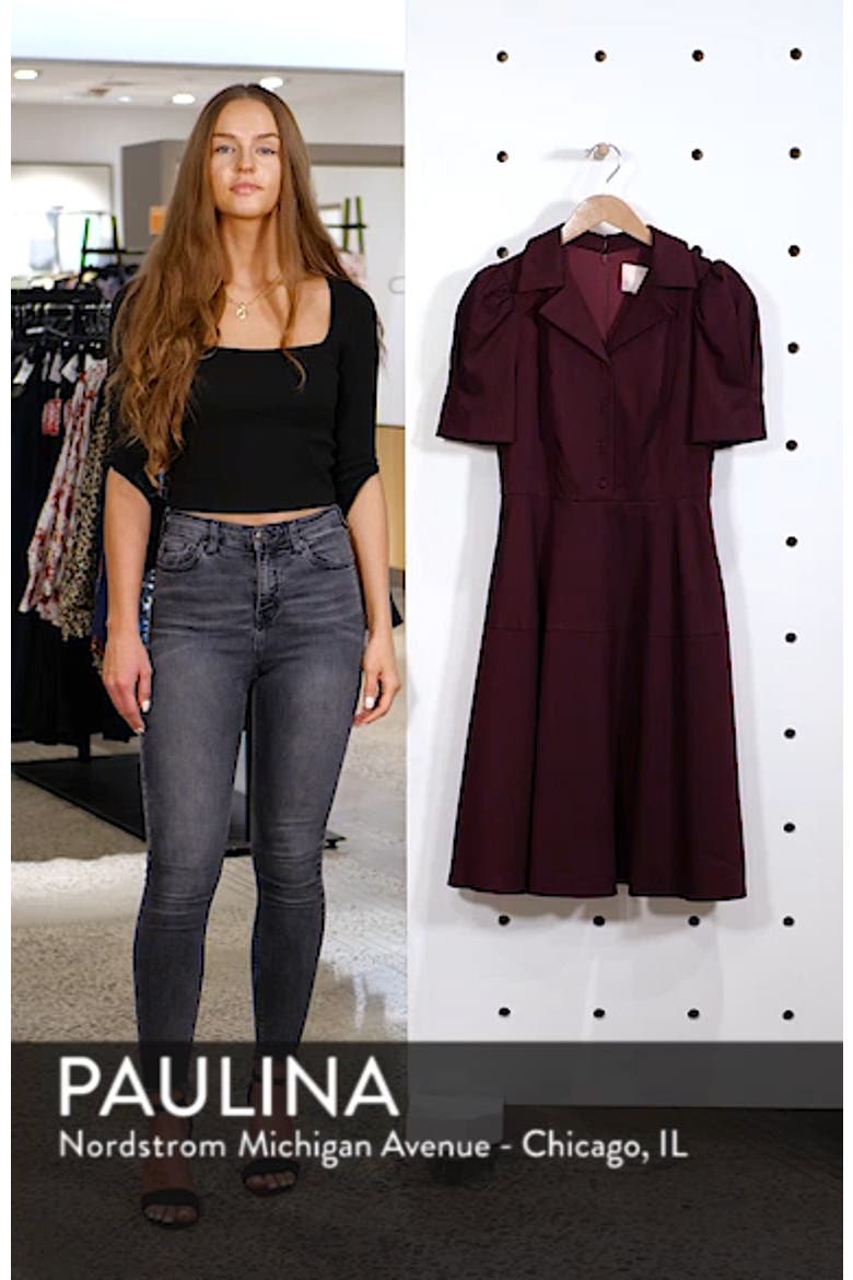 Nina Twill Fit & Flare Dress (Nordstrom Exclusive) video