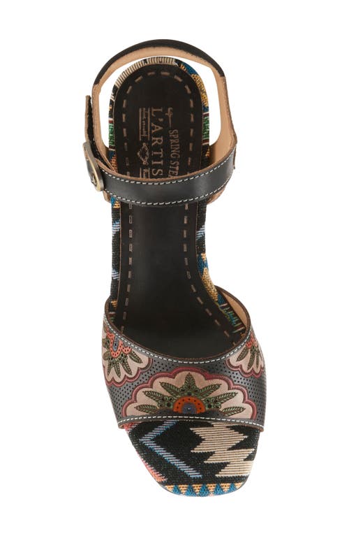 L'artiste By Spring Step Sassyclass Ankle Strap Sandal In Black Multi