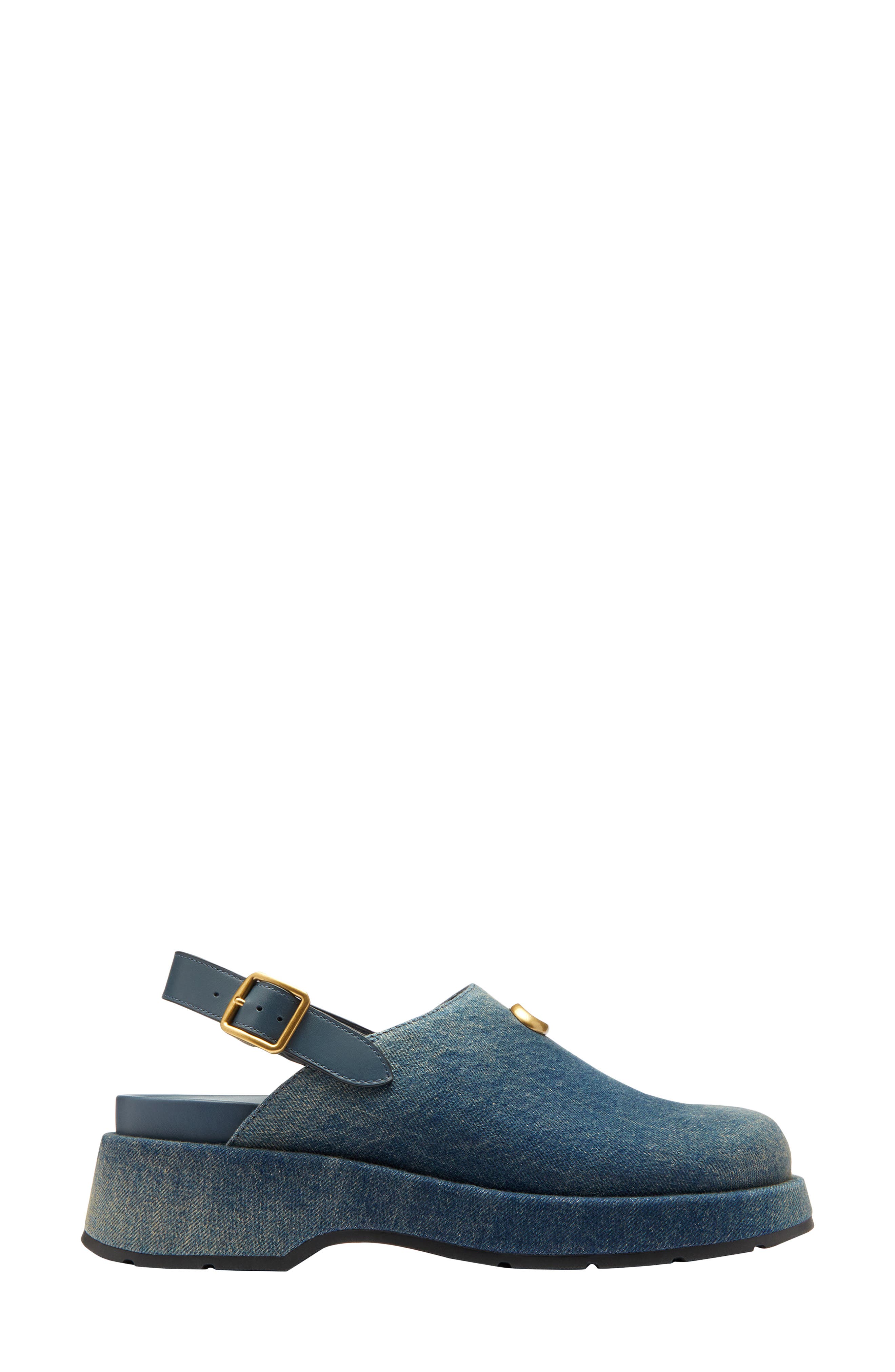 COACH Sculpted C Denim Clog, Alternate, color, Dark Indigo