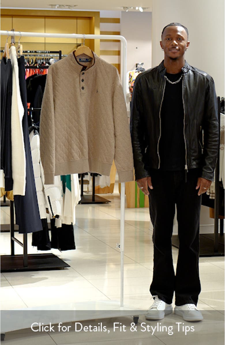 Quilted Double Knit Half Button Pullover, sales video thumbnail