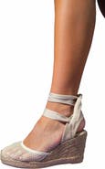 Forever & Always Shoes Lions Mesh Leather Wedge Espadrilles Sandal