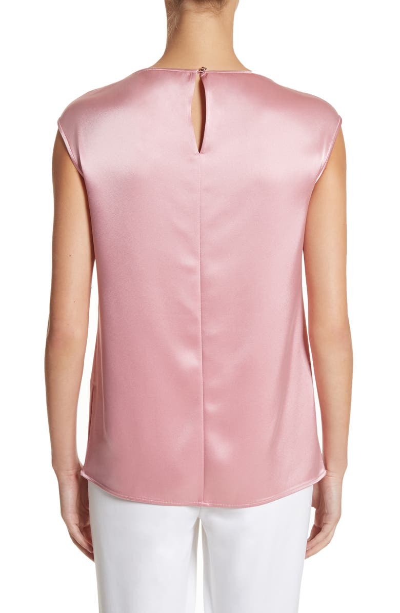 St. John Collection Pleated Liquid Satin Top, Alternate, color, 