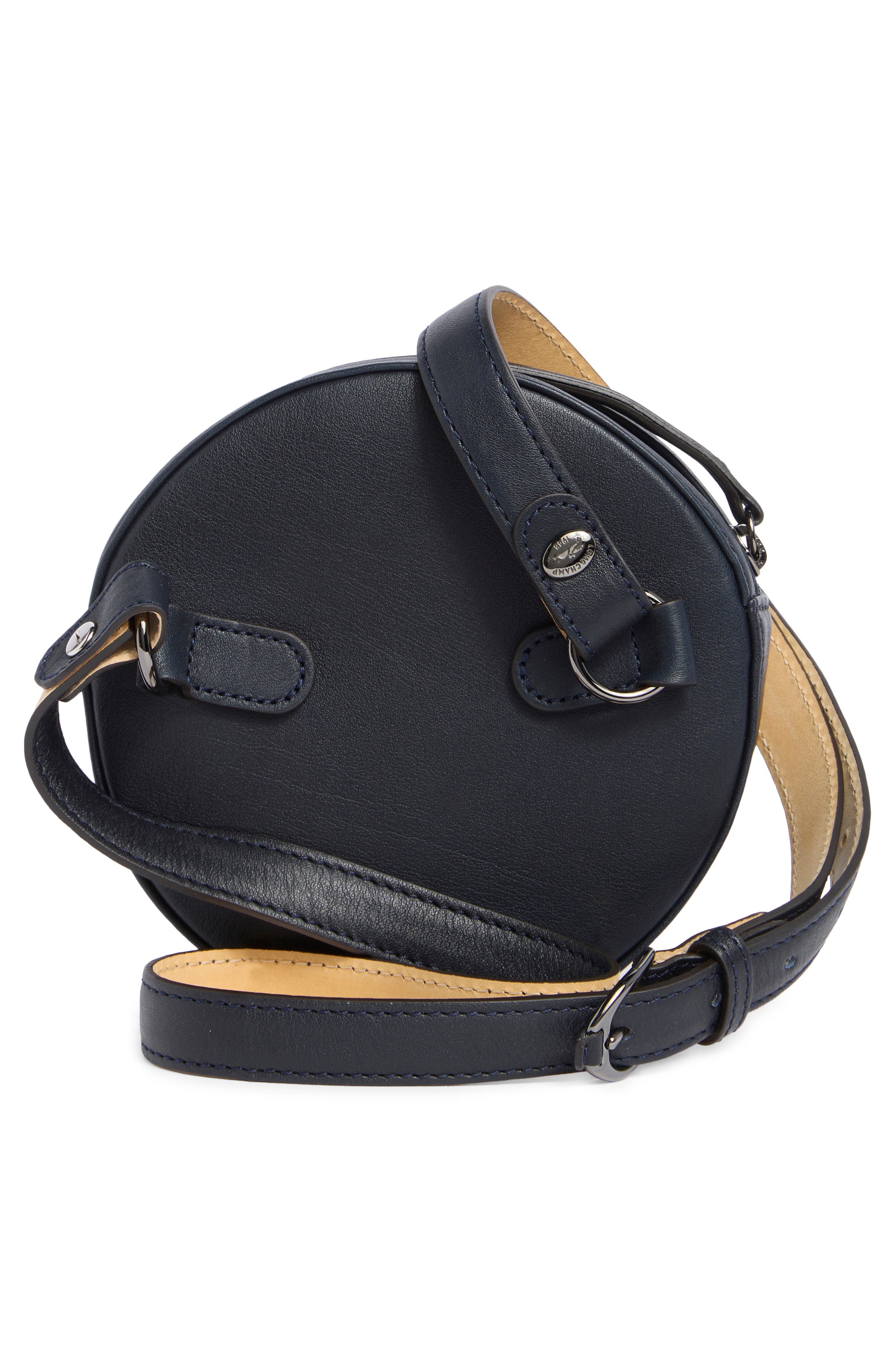 Longchamp Embossed Circular Belt Bag, Alternate, color, Midnight Blue