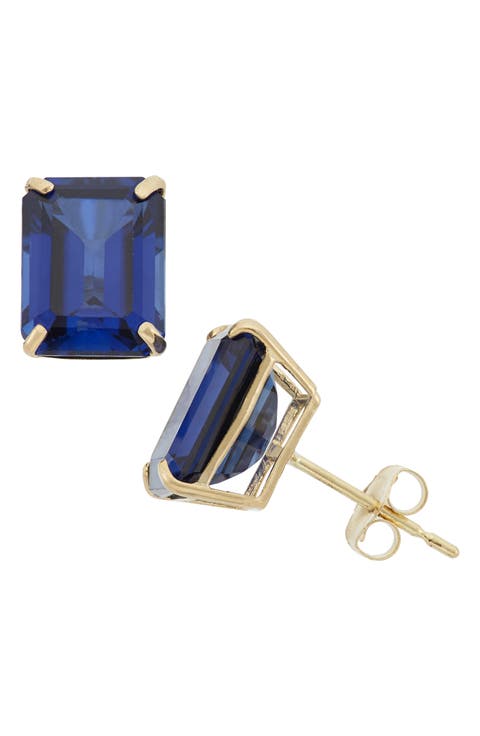 10K Gold Solitaire Stone Stud Earrings