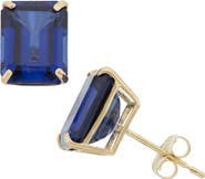 FZN 10K Gold Solitaire Stone Stud Earrings