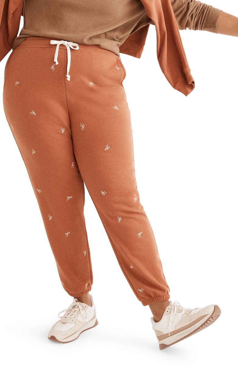 Madewell Bow Embroidered Retro Resourced Cotton Sweatpants, Alternate, color,