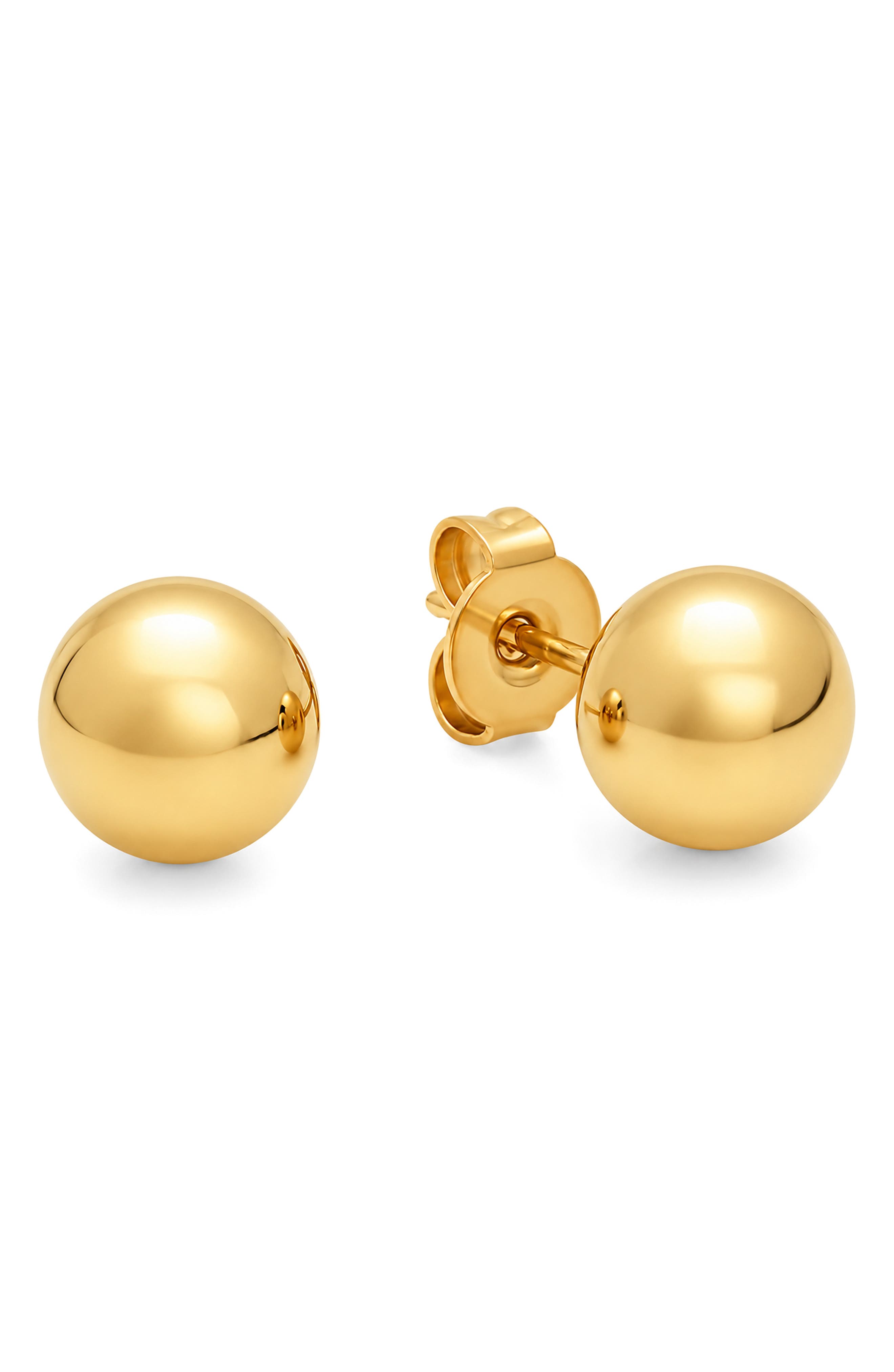 18k Gold Plated Ball Stud Earrings