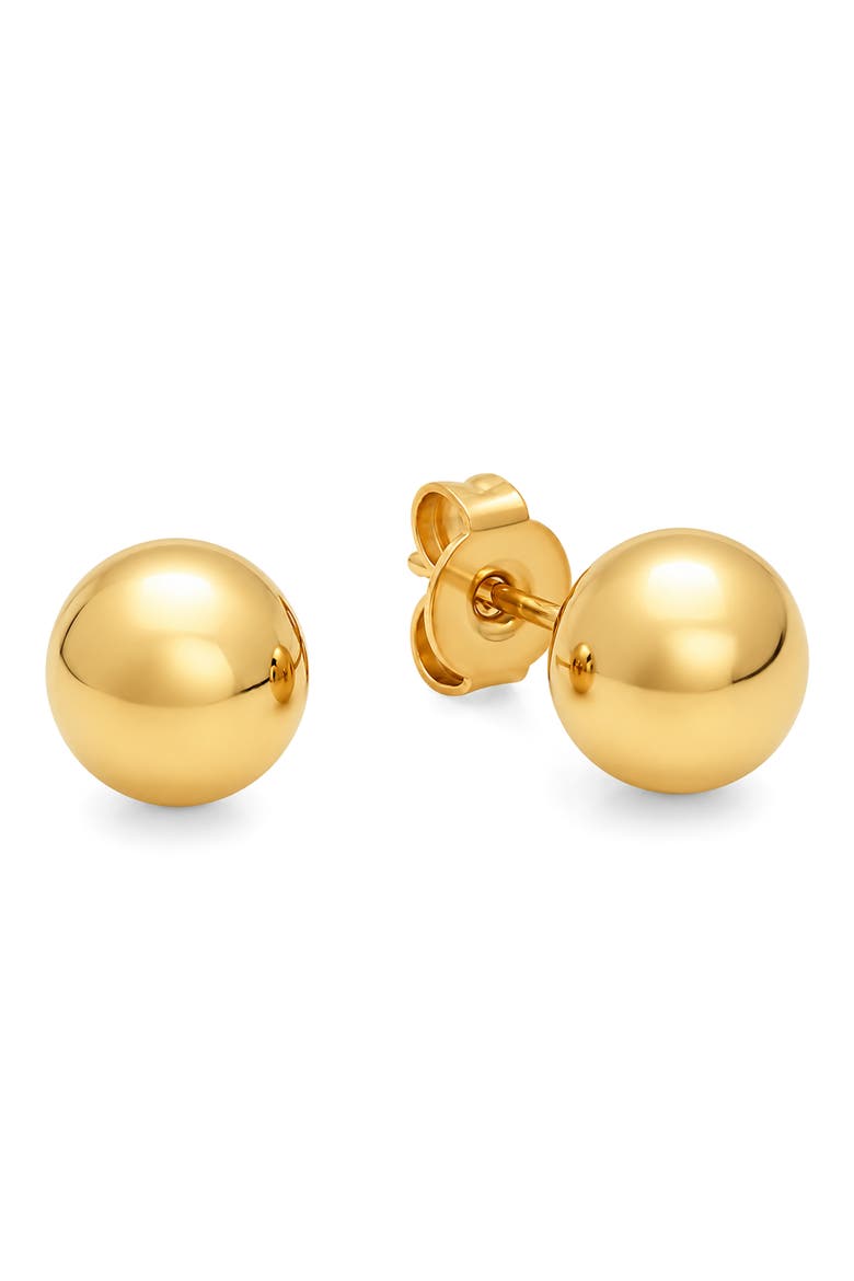 18k Gold Plated Ball Stud Earrings, Main, color, GOLD