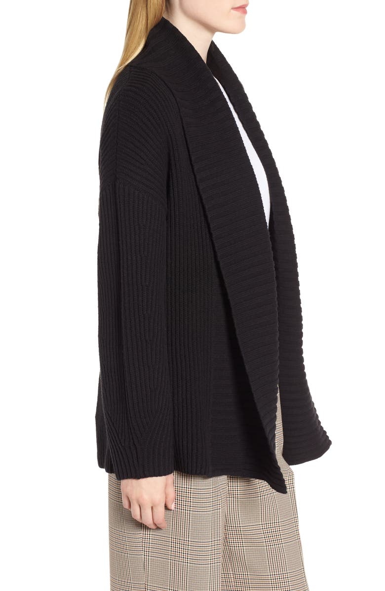 Trouvé Rib Overlap Cardigan, Alternate, color, 
