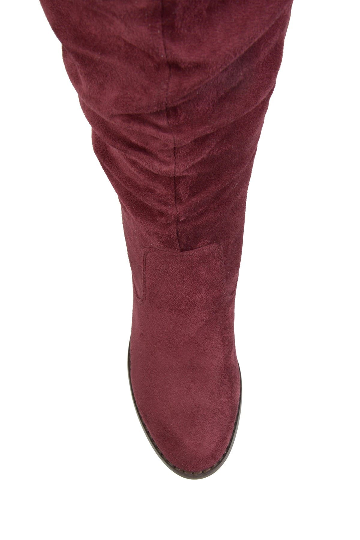 JOURNEE Kaison Ruched Tall Boot, Alternate, color, WINE
