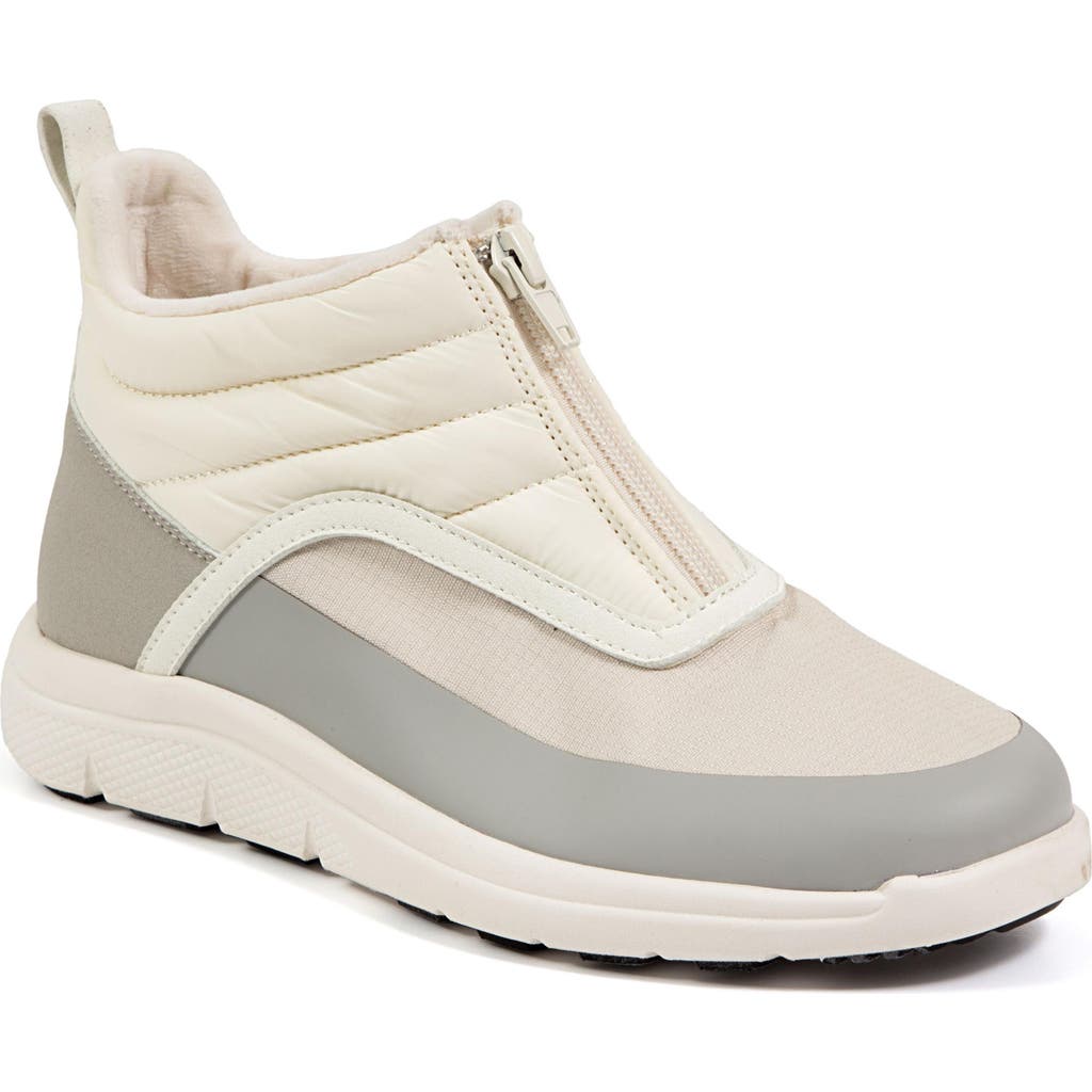 Jambu Laura Faux Fur Lined Wedge Ankle Boot In Stone White