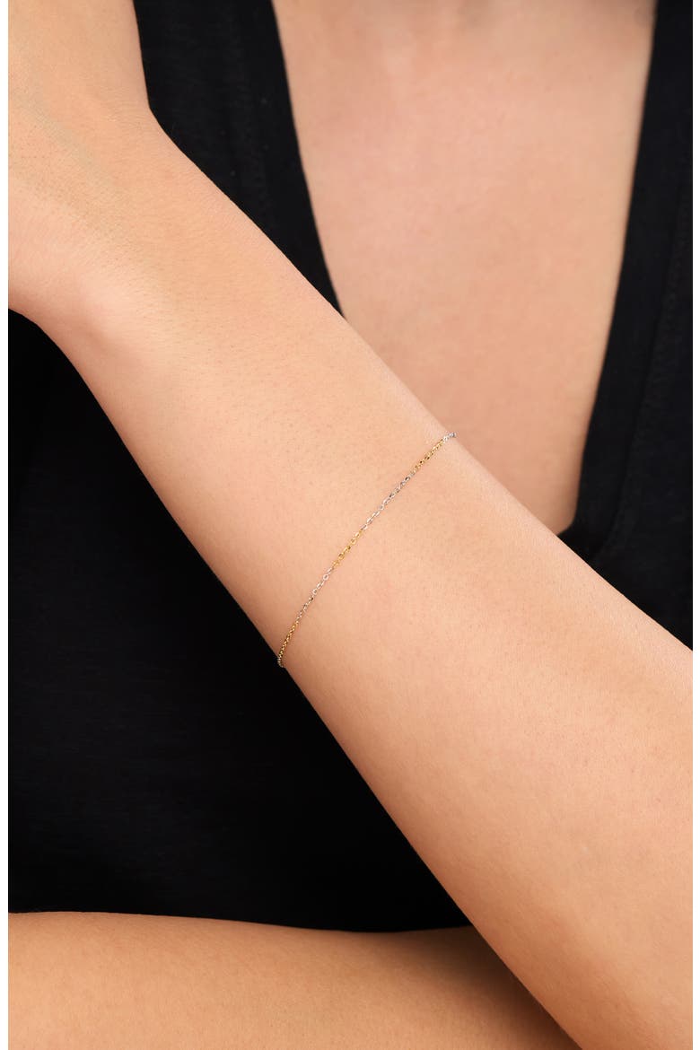 14K Gold Two-Tone Chain Bracelet, Alternate, color, 14K TWO TONE GOLD