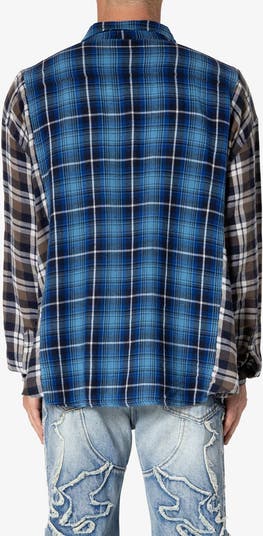 Tuxedo Plaid Cotton Flannel Button-Up Shirt