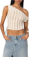 EDIKTED Tamra Asymmetric Ladder Stitch Top