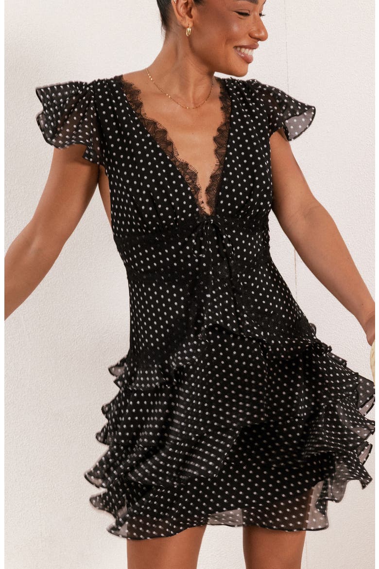 Saint Polka Dot Minidress, Alternate, color, BLACK POLKA DOT