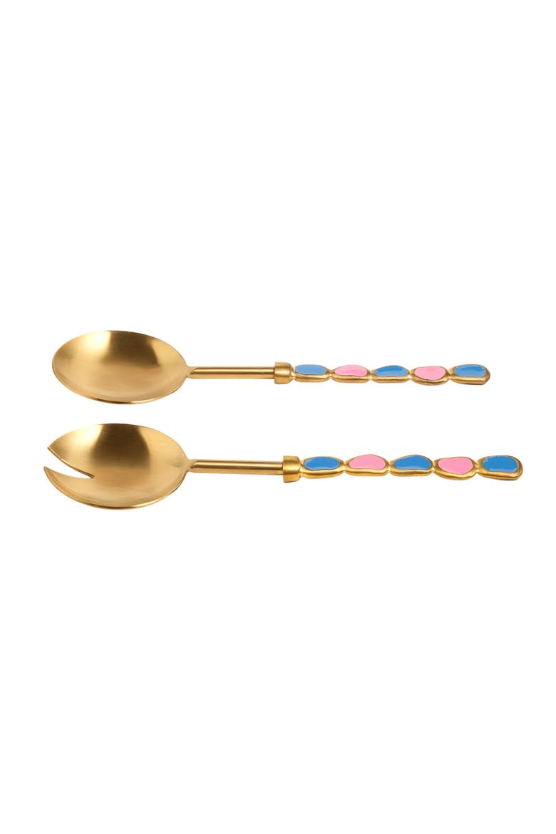 Rampur Steel Salad Serving Set Maximalist Set of 2, Alternate, color, Gold