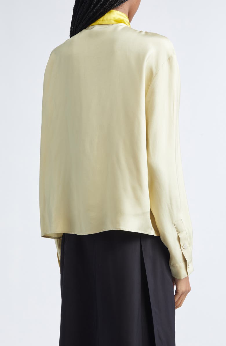 Marni Boxy Fit Button-Up with Scarf, Alternate, color, Pearl