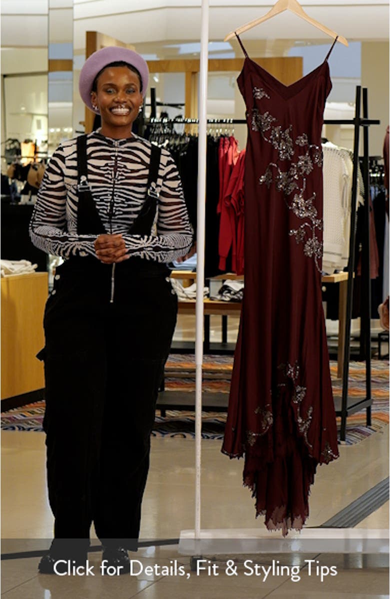 Anastelle Embellished Satin Mermaid Gown, sales video thumbnail