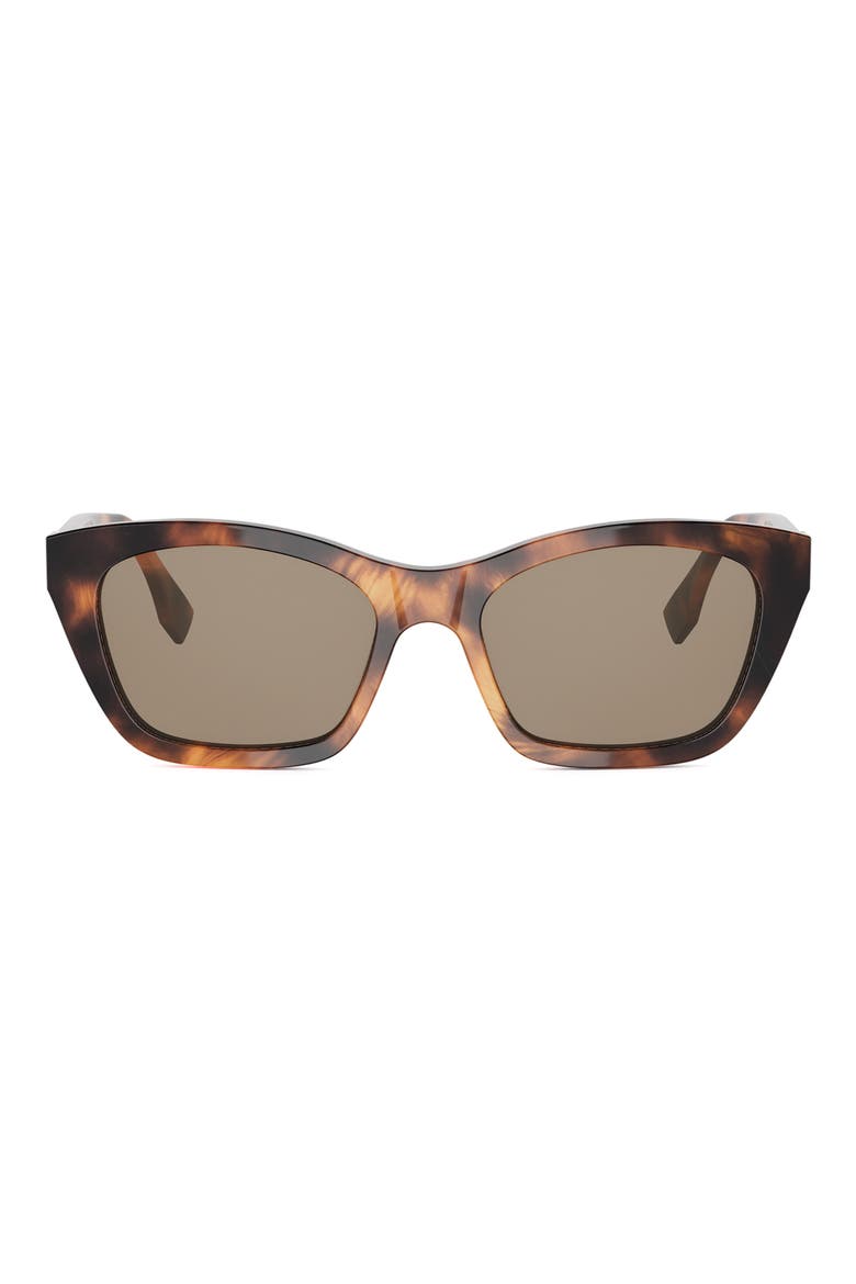Forever Fendi 54mm Rectangular Sunglasses, Main, color, BLONDE HAVANA / BROWN