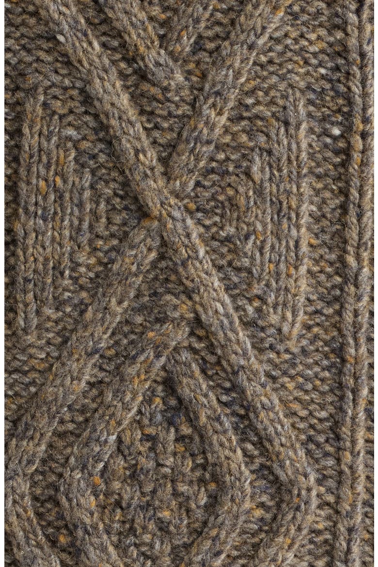 Cable Polo Sweater, Alternate, color, BROWN OLIVE