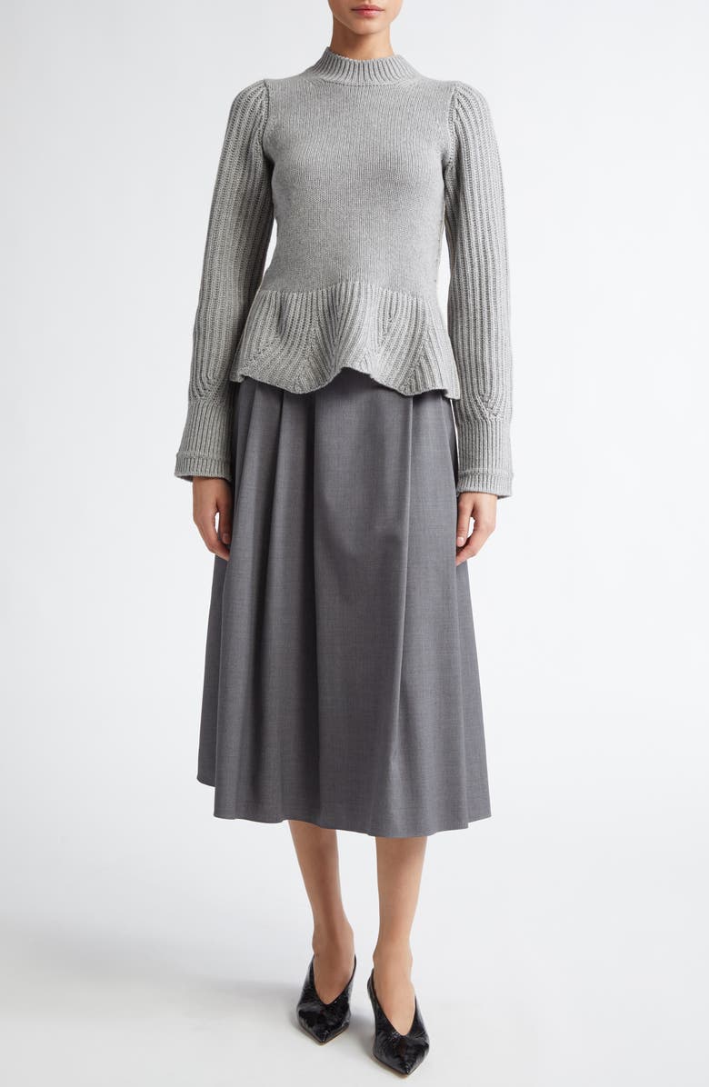 Maria McManus Recycled Cashmere & Organic Cotton Peplum Sweater, Alternate, color, 