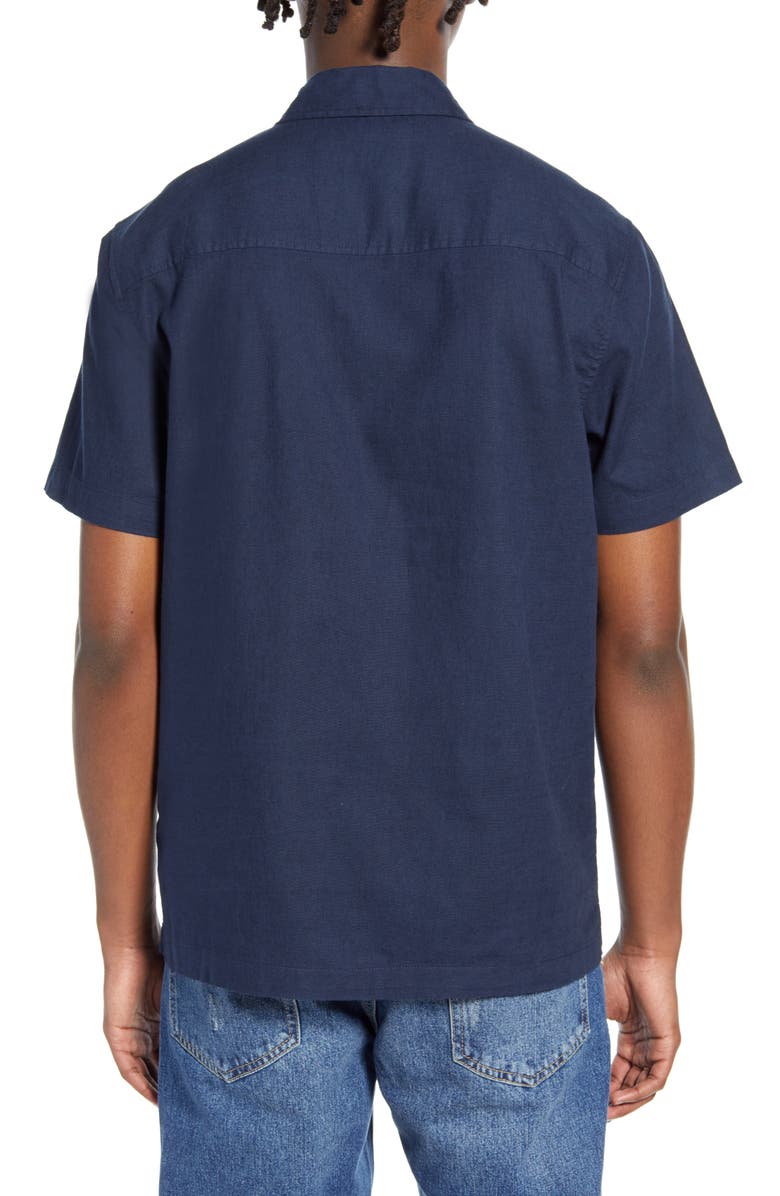 Topman Classic Fit Short Sleeve Quarter Zip Popover Shirt, Alternate, color, 