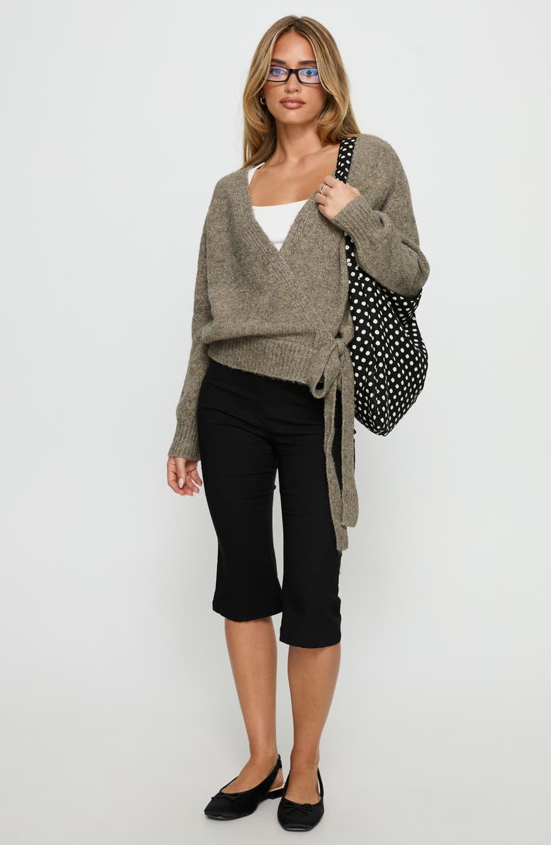 Princess Polly Daelan Wrap Cardigan, Alternate, color, Brown