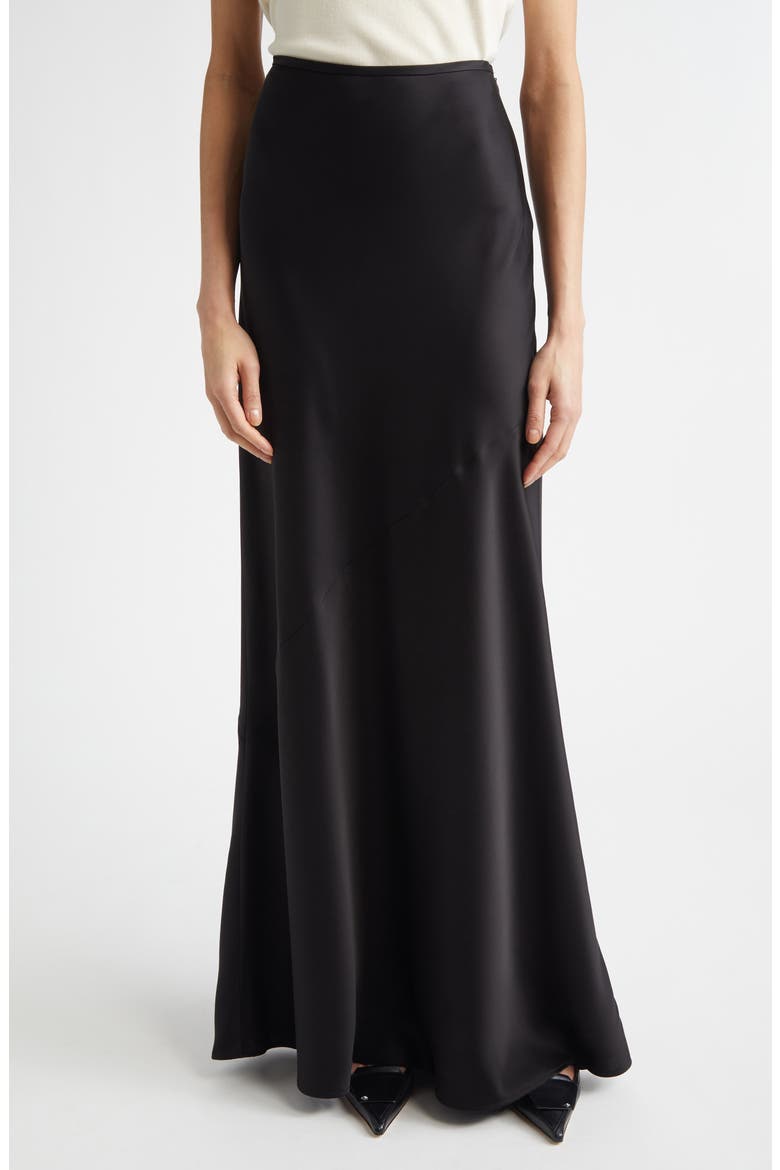 Beverly Liquid Satin Skirt, Main, color, BLACK