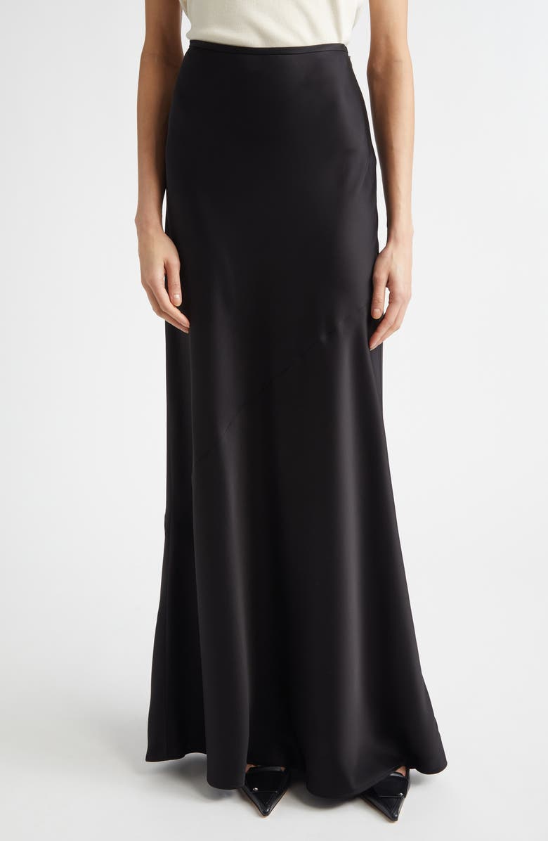 ST. JOHN Beverly Liquid Satin Skirt, Main, color, Black