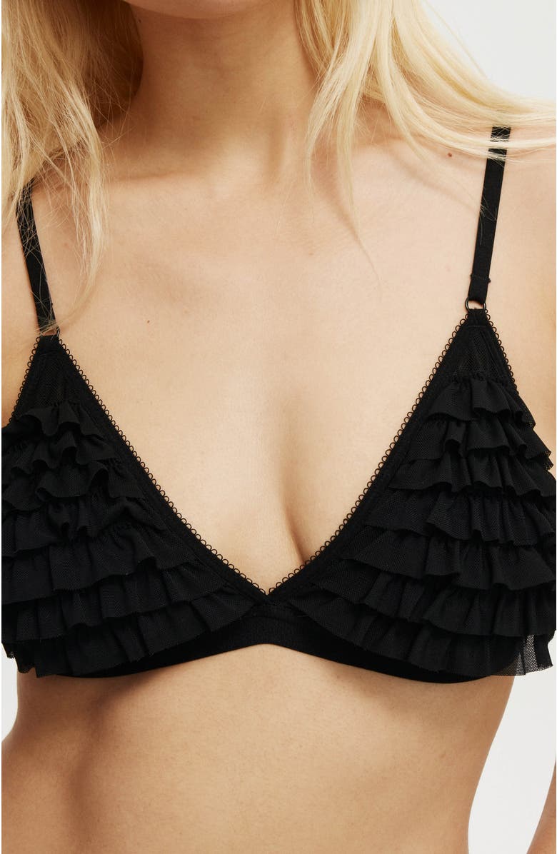 COTTON ON BODY Women's Rara Ruffle Triangle Bralette, Alternate, color, 