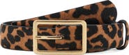 MANGO Leopard Genuine Calf Hair & Leather Belt