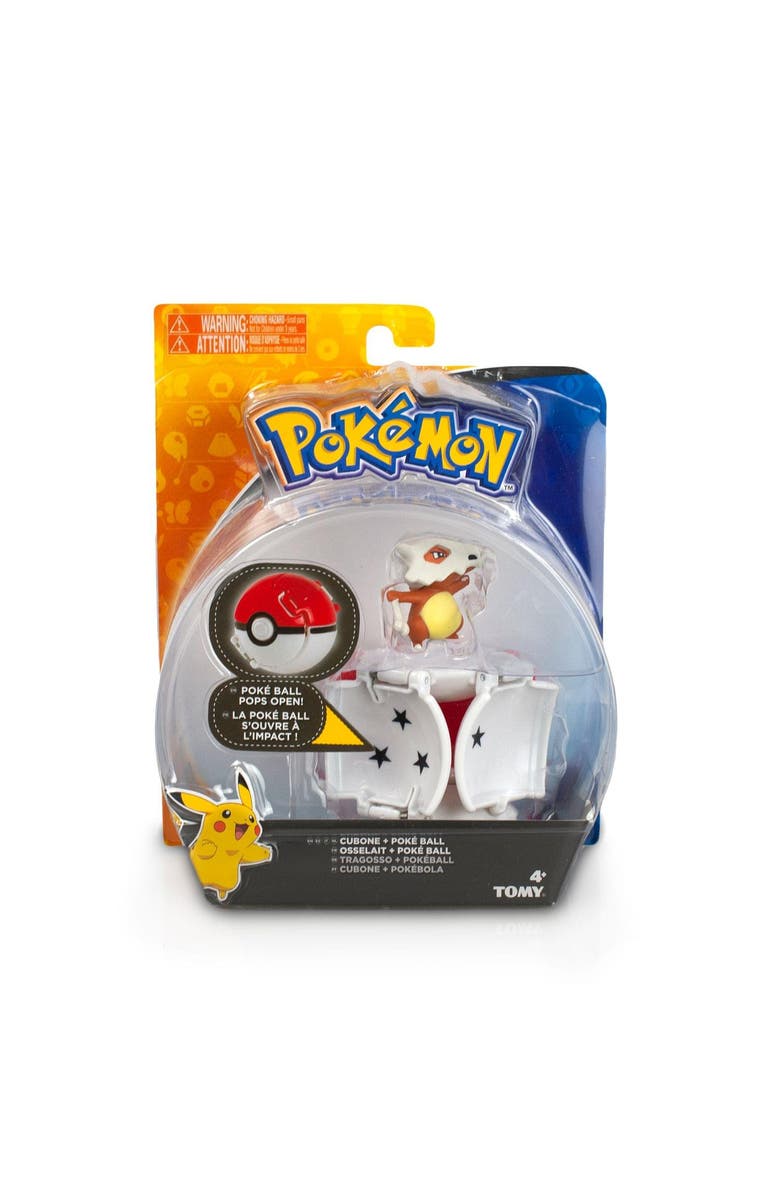 Toynk Pokémon Throw 'N' Pop Poké Ball & Cubone Set | Become A True Pokémon Master, Alternate, color, Red
