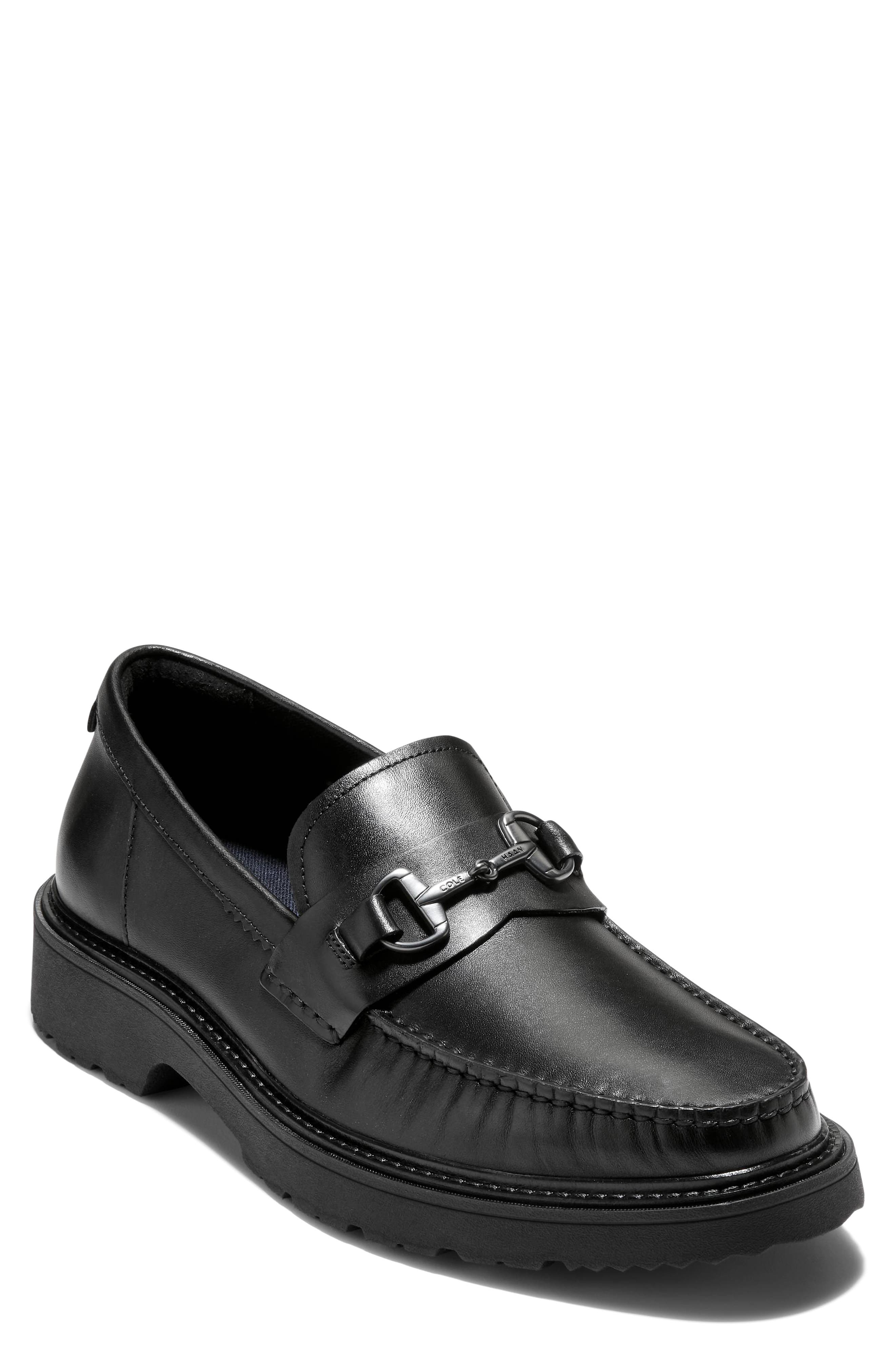 Broome Grand Lug Sole Bit Loafer, Main, color, BLACK / BLACK