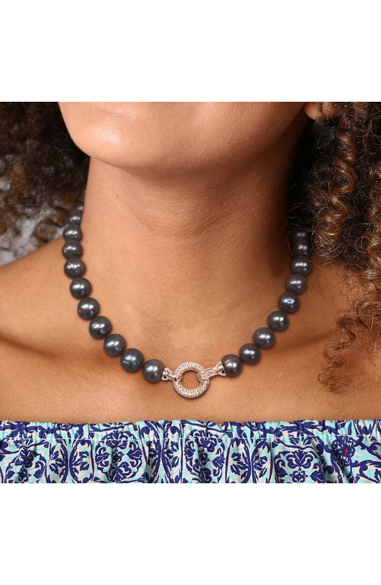 Julianna B. Vivid Grey Cultured Pearl Necklace, Alternate, color, Pearl