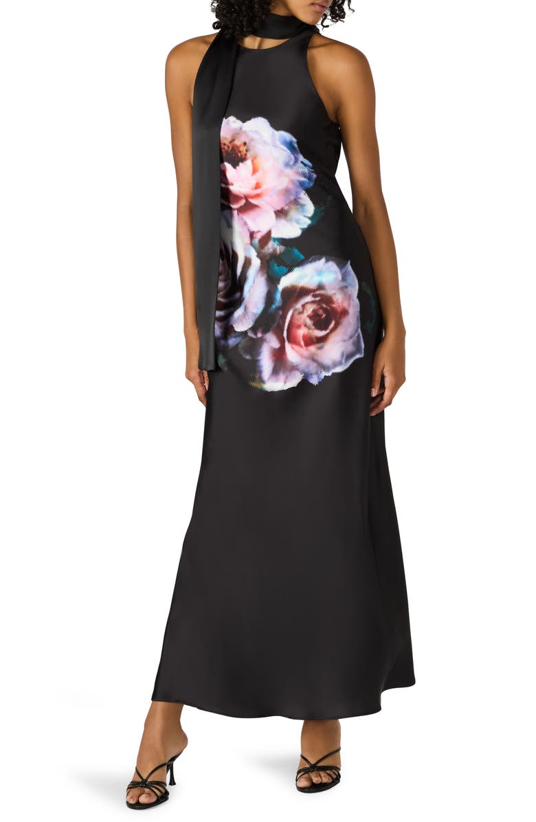 Steve Madden Christelle Sleeveless Satin Maxi Dress, Main, color, Rose Frost