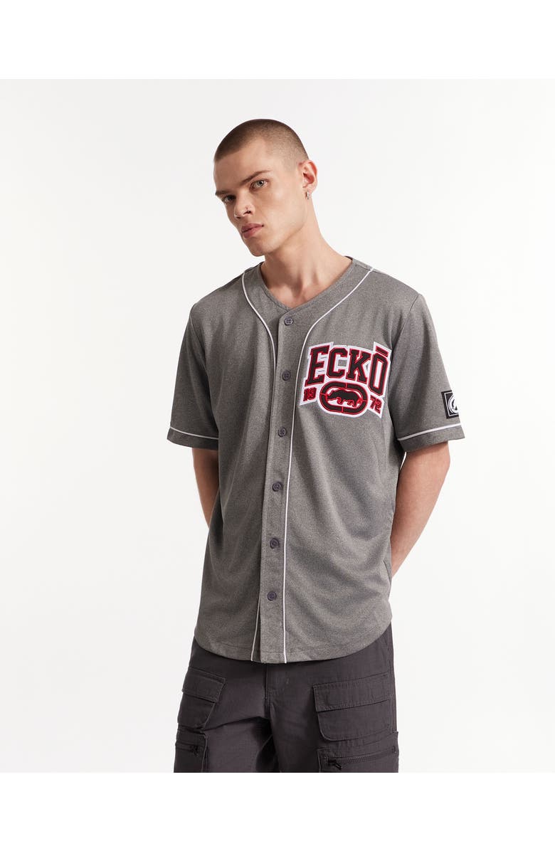 Ecko Unltd. In The Show Button Front Top, Alternate, color, Marled Grey
