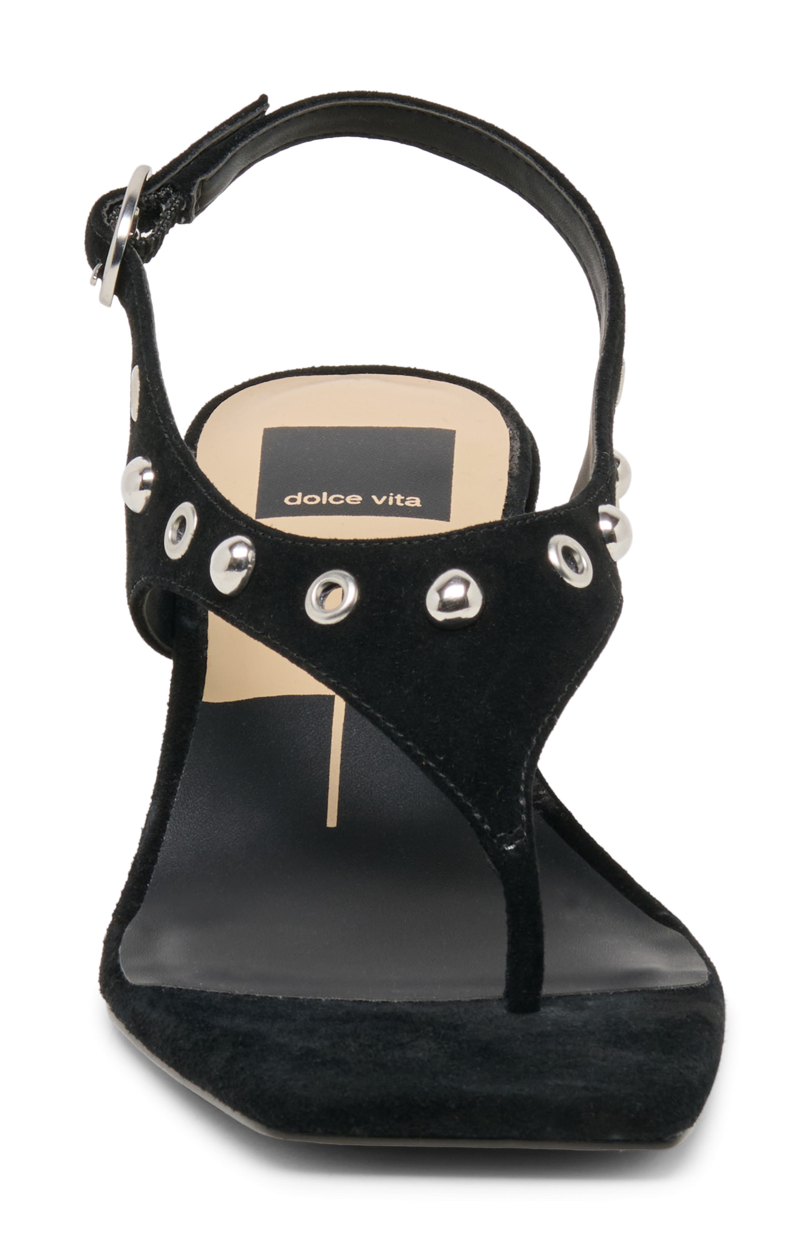 Dolce Vita Yves Stud Slingback Sandal, Alternate, color, Onyx Suede