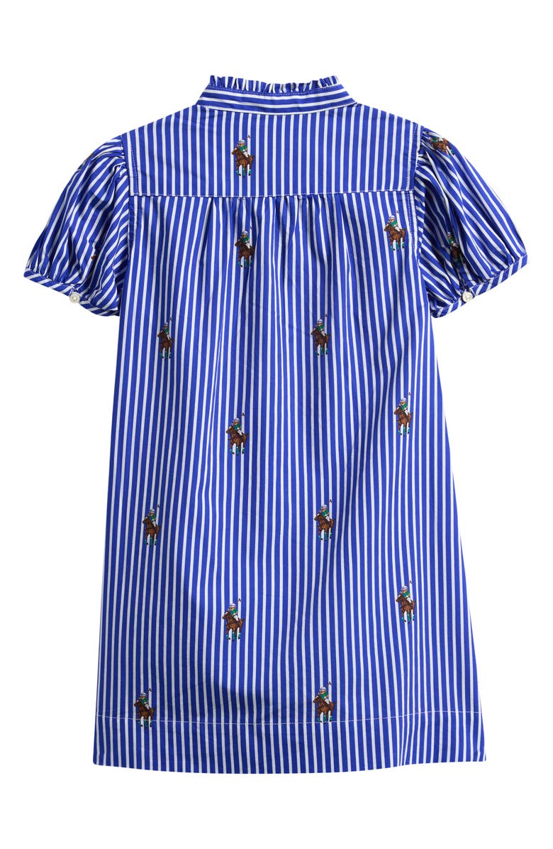 Polo Ralph Lauren Kids' Polo Bear Stripe Cotton Poplin Shirtdress, Alternate, color, Equestrian Bear Stripe