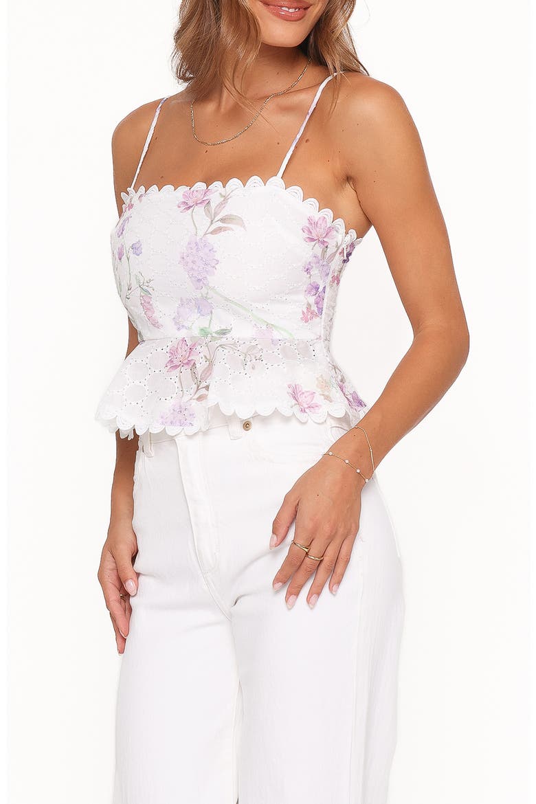 Adams Peplum Top, Alternate, color, PURPLE FLORAL