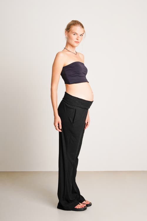Nom Maternity Super Soft  Rib Pant In Black