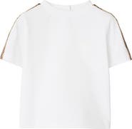 Burberry Check Trim Cotton T-shirt